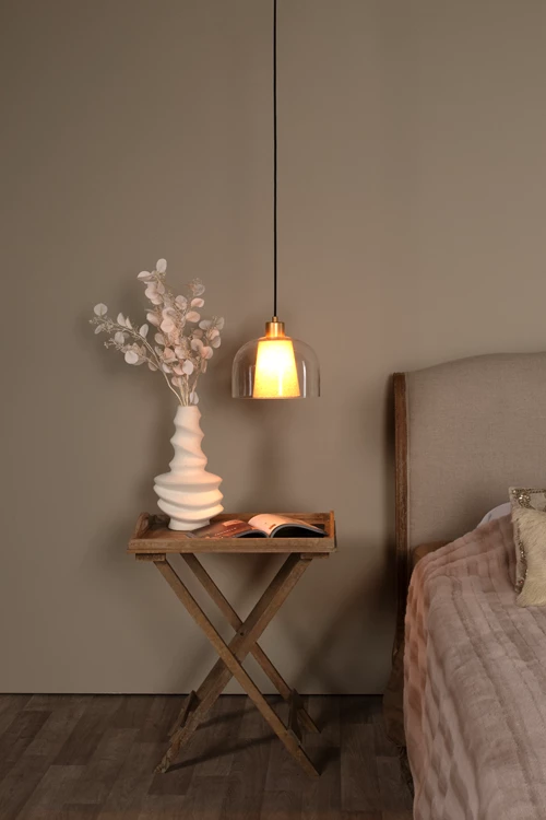 Lucide GUNHILD - Hanglamp - Ø 24 cm - 1xE27 - Transparant - sfeer 1